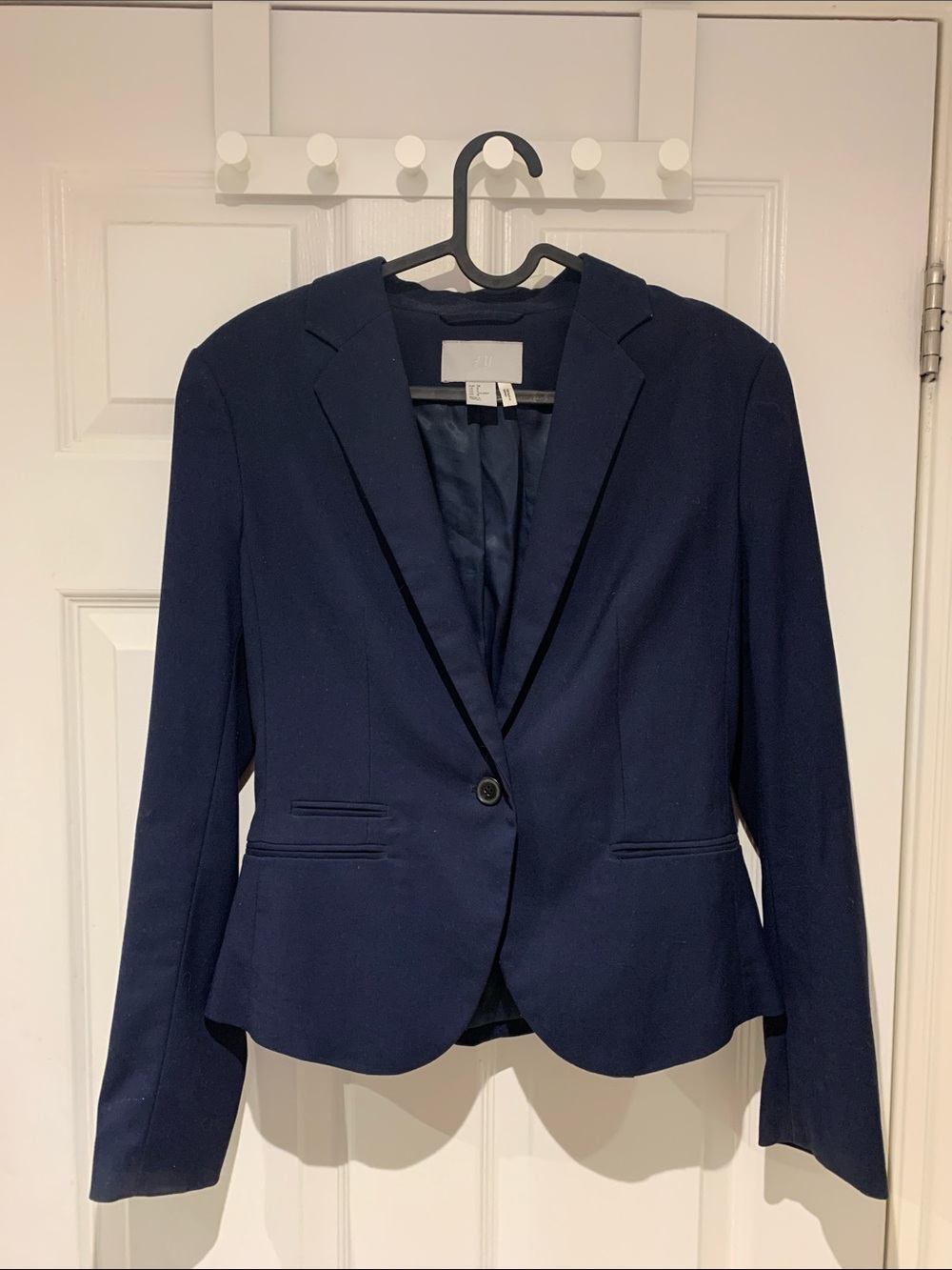 H&M Navy Single-Button Tailored Blazer